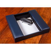 Navy Blue Leatherette Conference Room Organizer